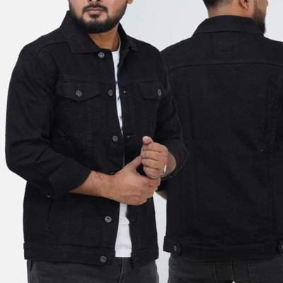 Men's Full Sleeve Denim Jacket (Black )